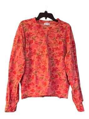 EVEREVE Floral Crewneck Sweatshirt Pink Red Pattern L